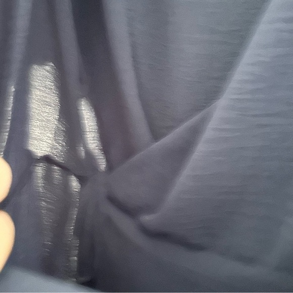 LUSH Rolled Wrap Dress Sleeves Navy Blue Women Size XL - Picture 12 of 12